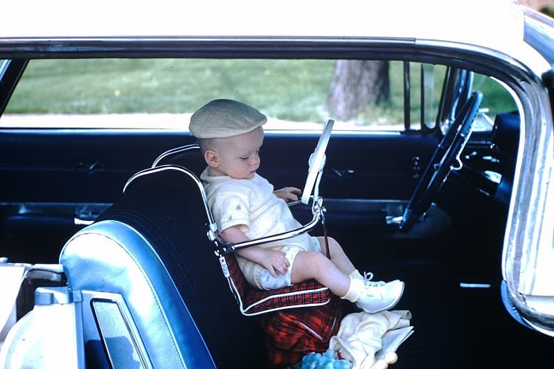 1950s baby car seat photo