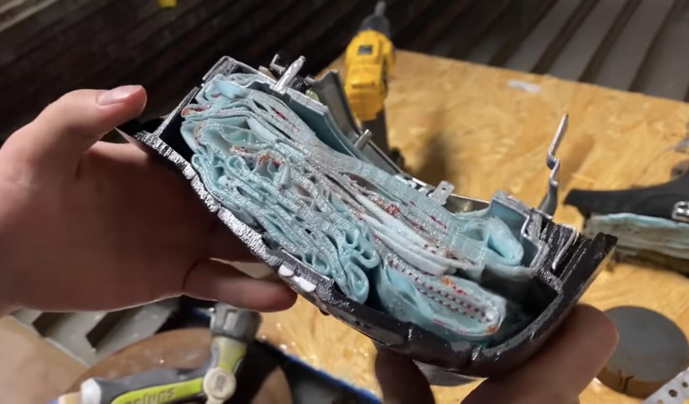 Airbag cut in half photo