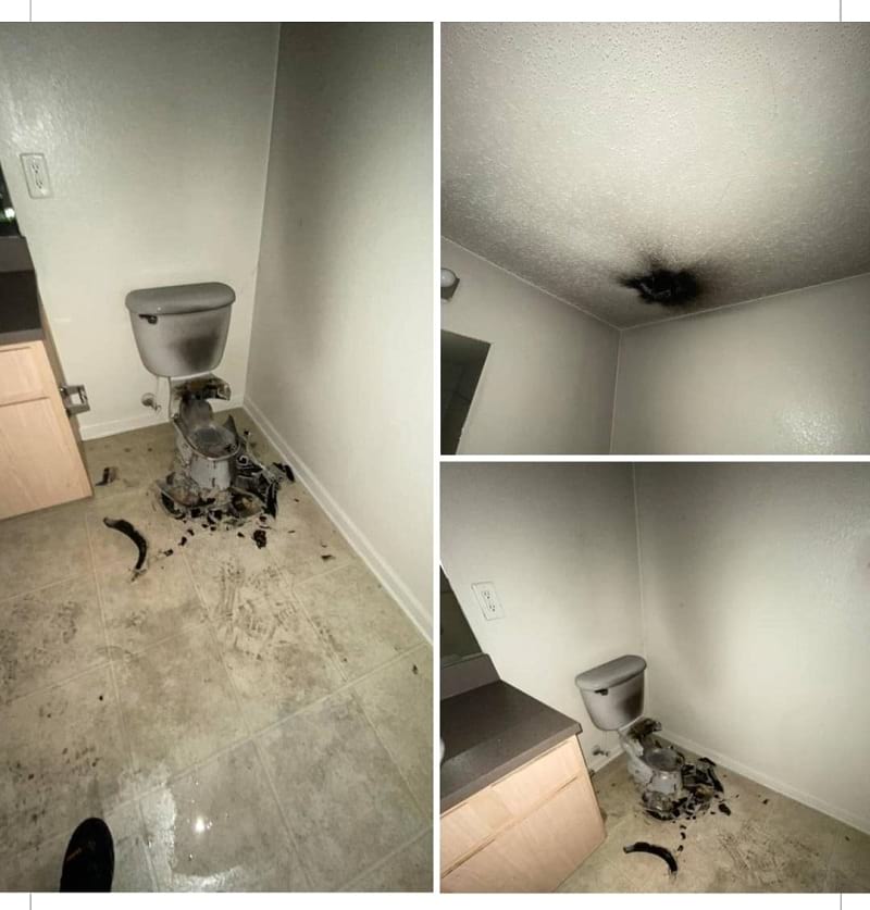 Bathroom struck by lightning photo