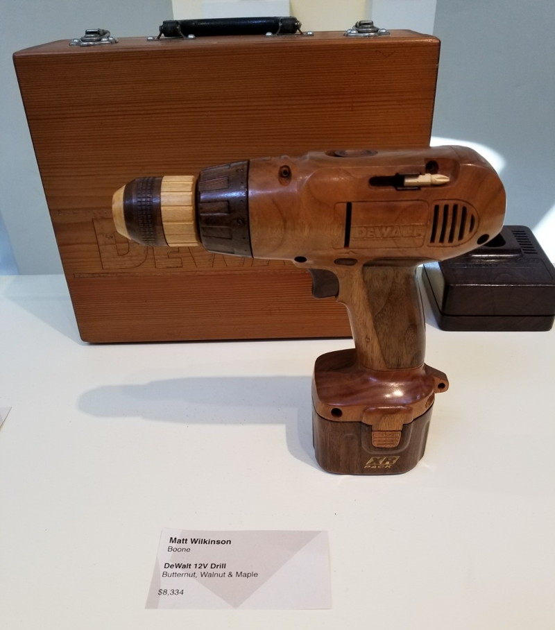 Hand carved wood power tool and hand tool art photos