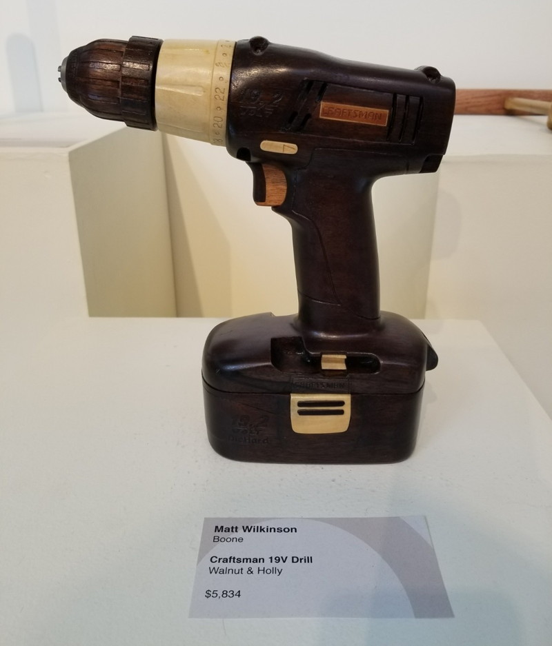 Hand carved wood power tool and hand tool art photos