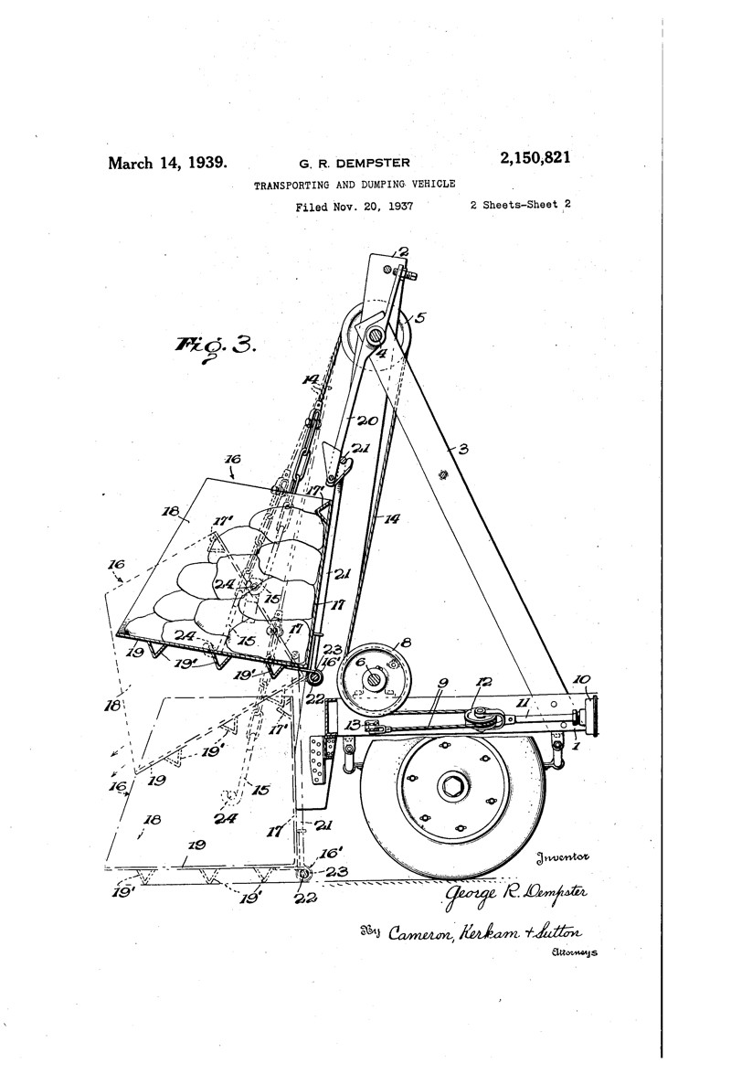 The 1935 DempsterDumpster, the first dumpster photos and patent