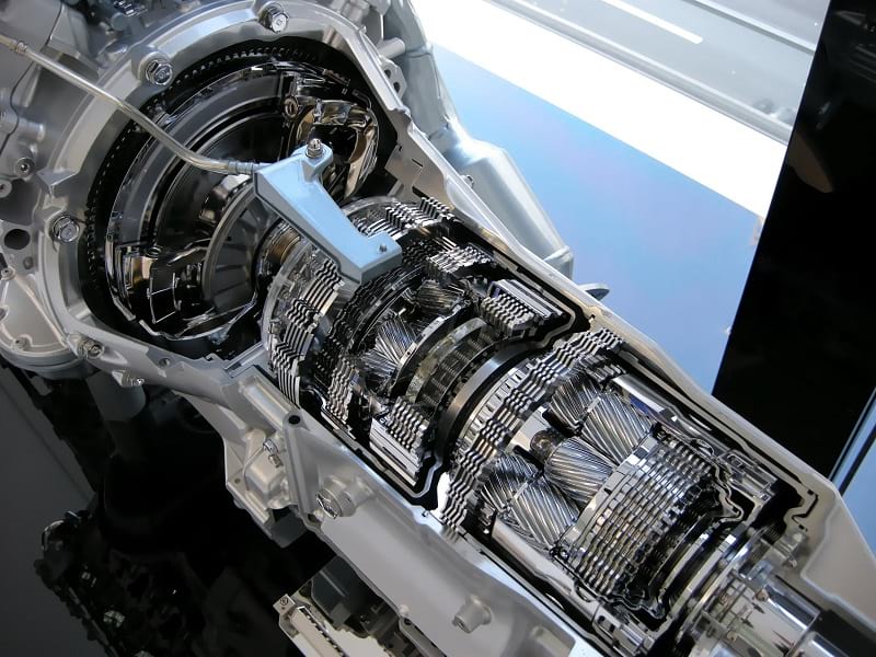 Aisin AA80E eightspeed transmission cutaway photo