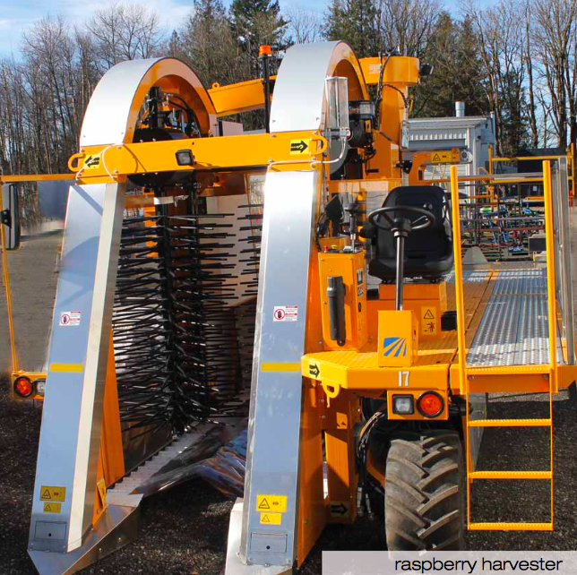 Raspberry harvesting machine
