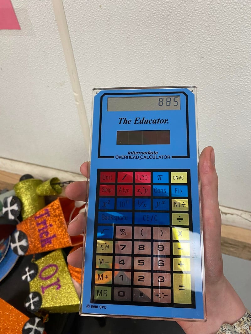 Overhead projector transparent calculator photo