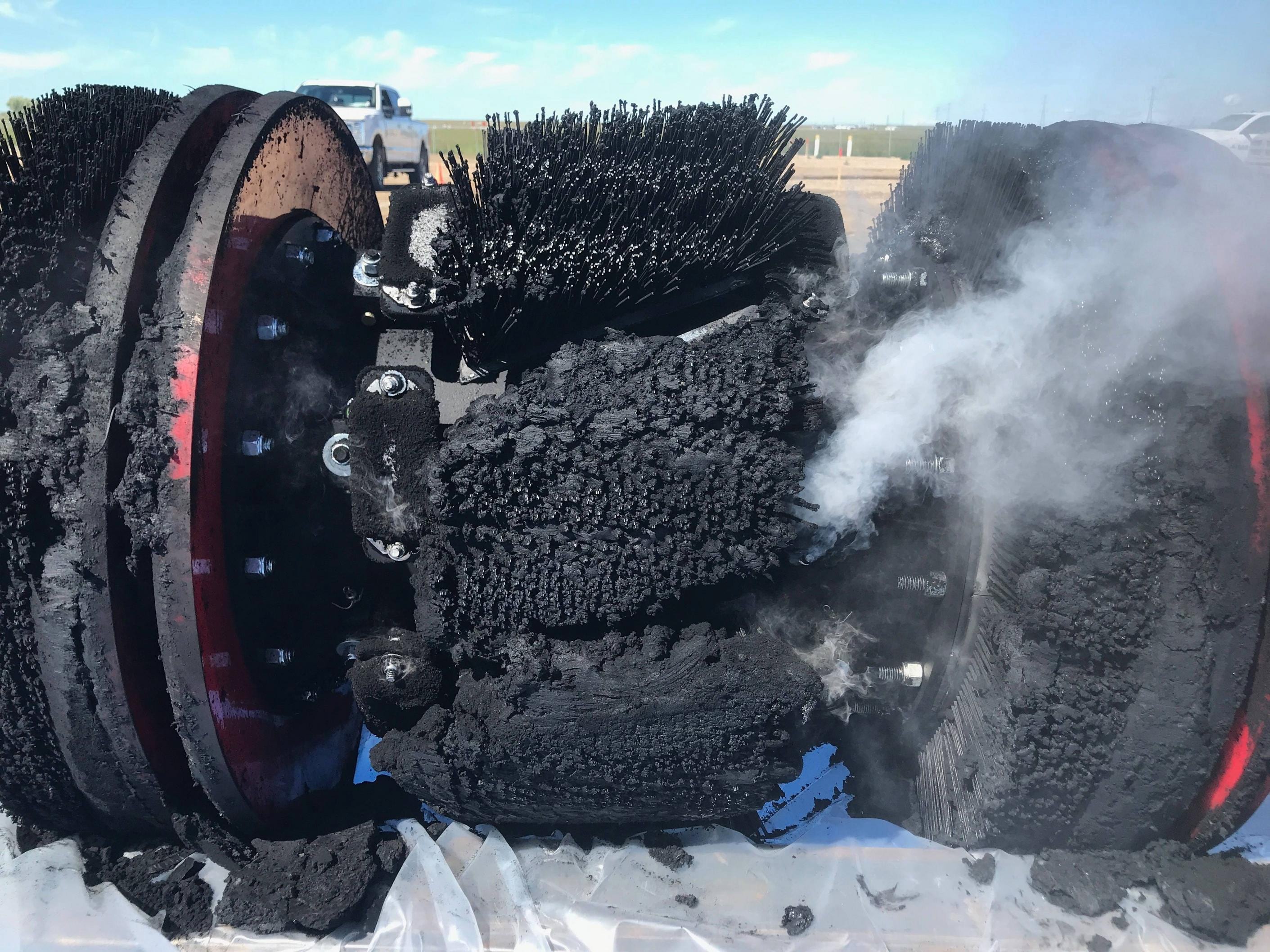 Smoldering pipeline pig GIF