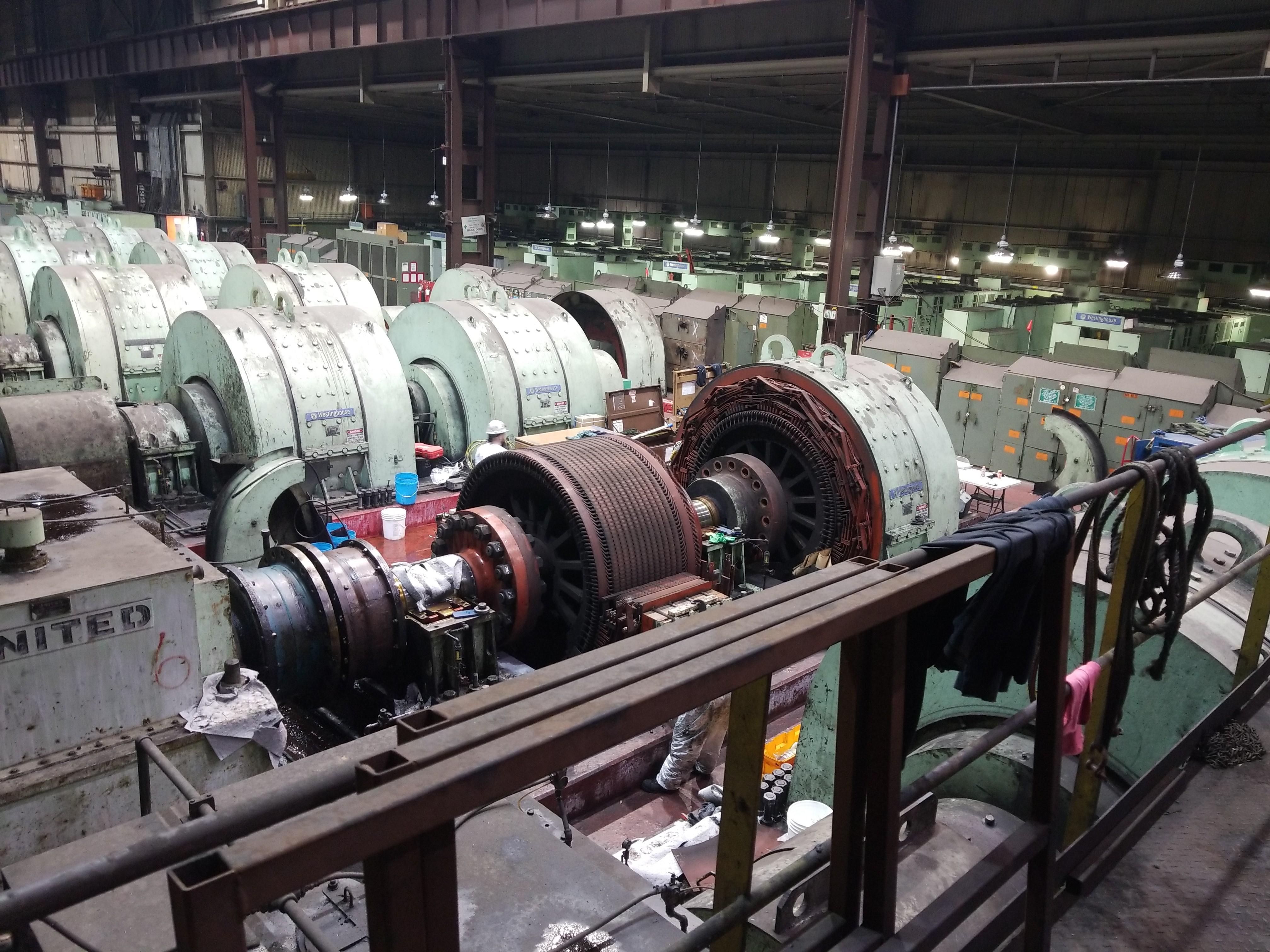 Massive steel mill electric motors photo