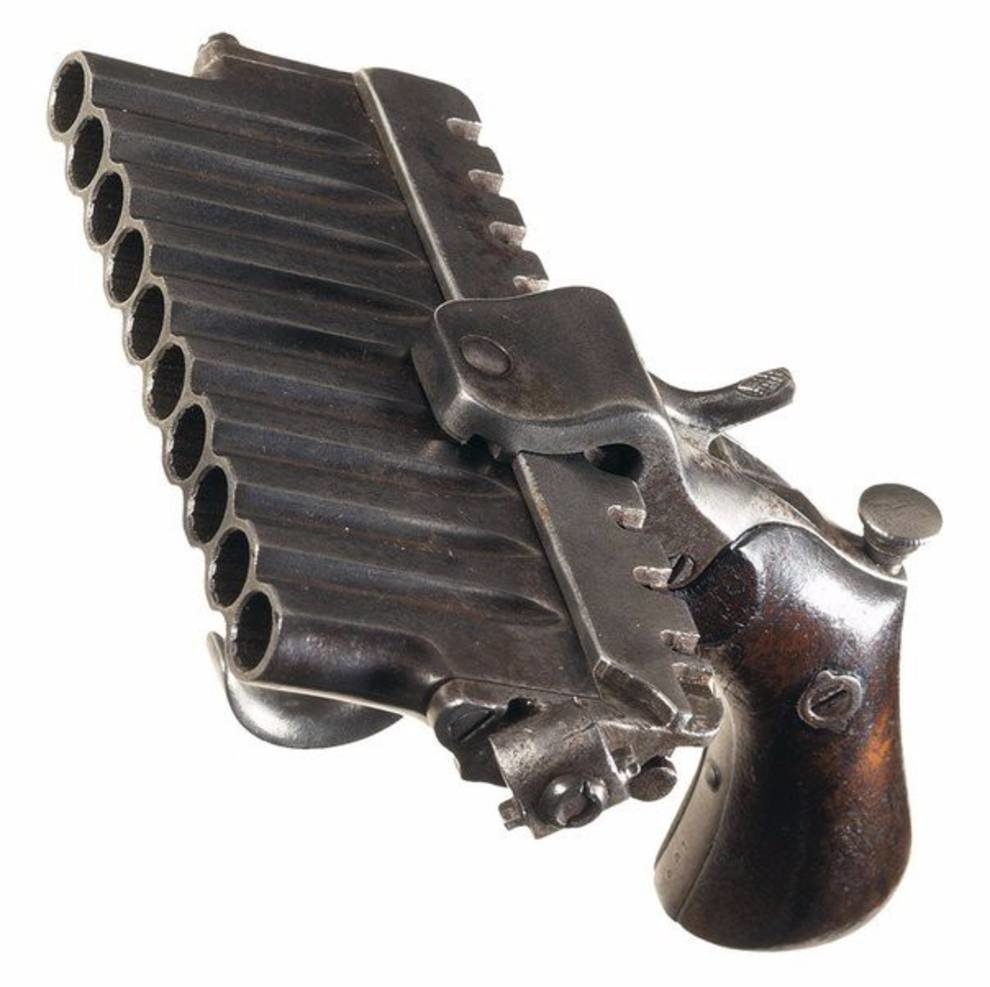 19th century French harmonica pistol photo