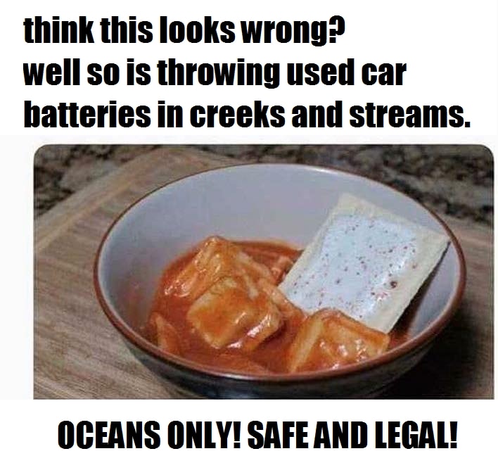 Dropping lithium battery in water GIF