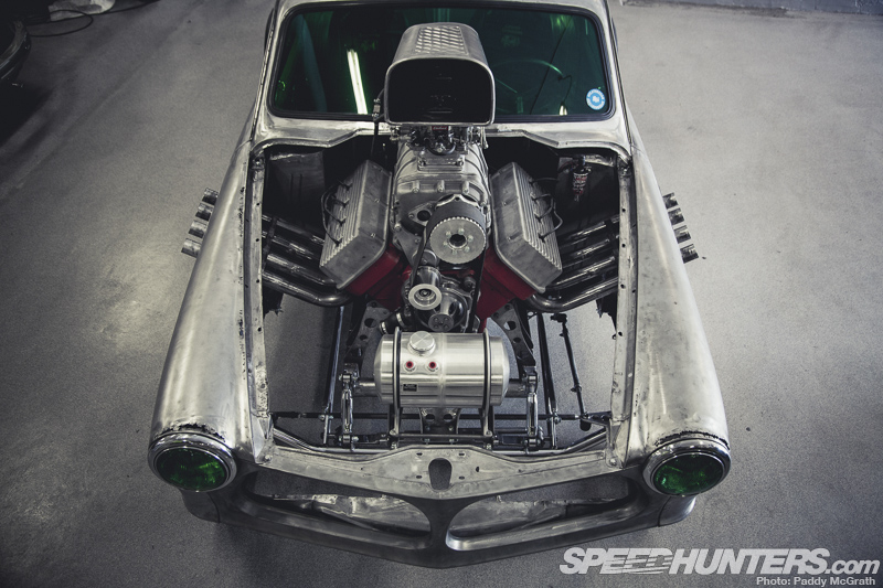 Volvo Gasser, bare steel, Hemi-powered