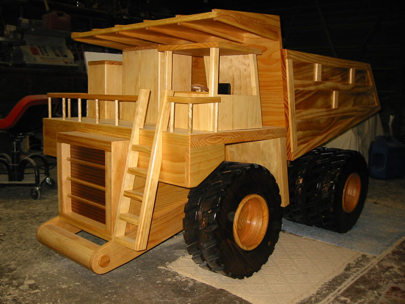 Wooden construction equipment models