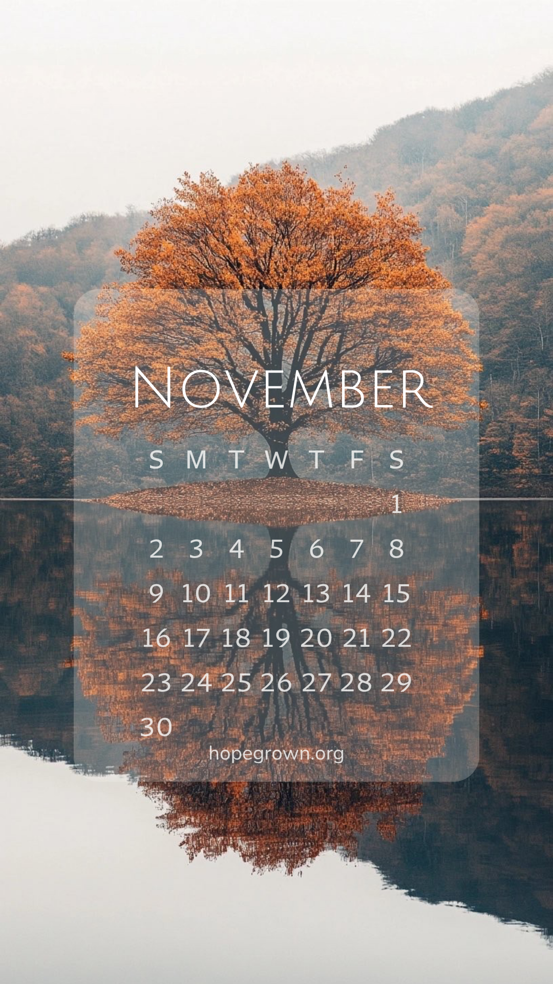 November-free-phone-wallpaper-tree-of-life-reflection-lake-2025-hopegrown.png