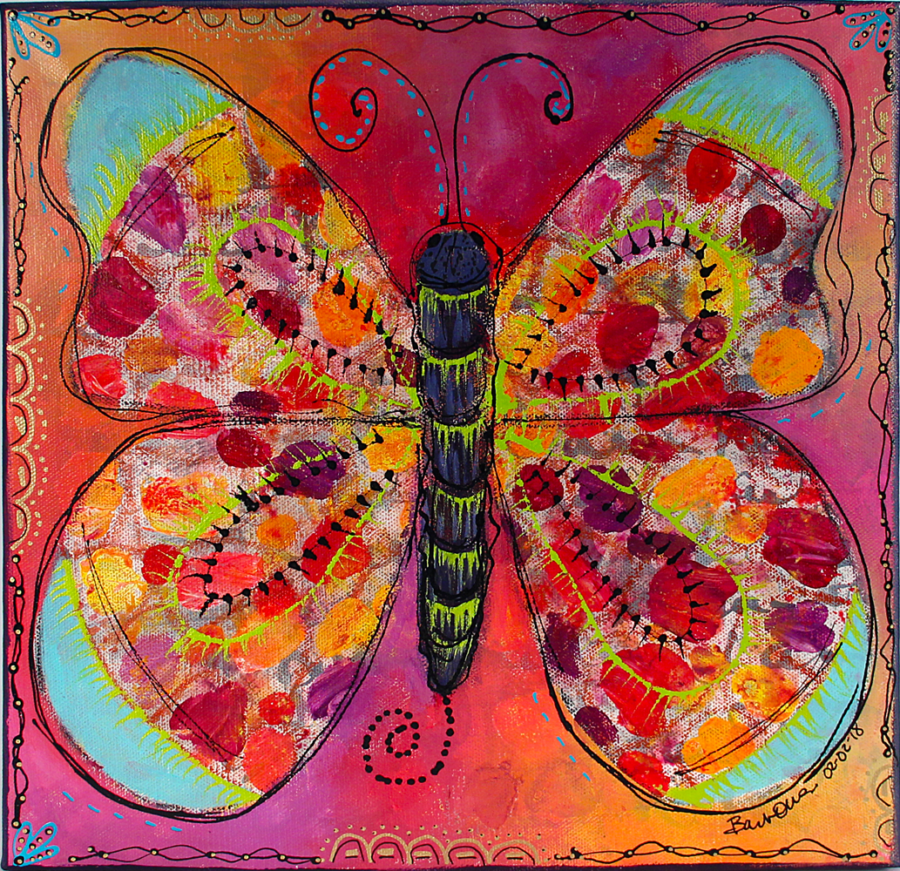 MixedMedia Canvas Inspired by Paint Mojo