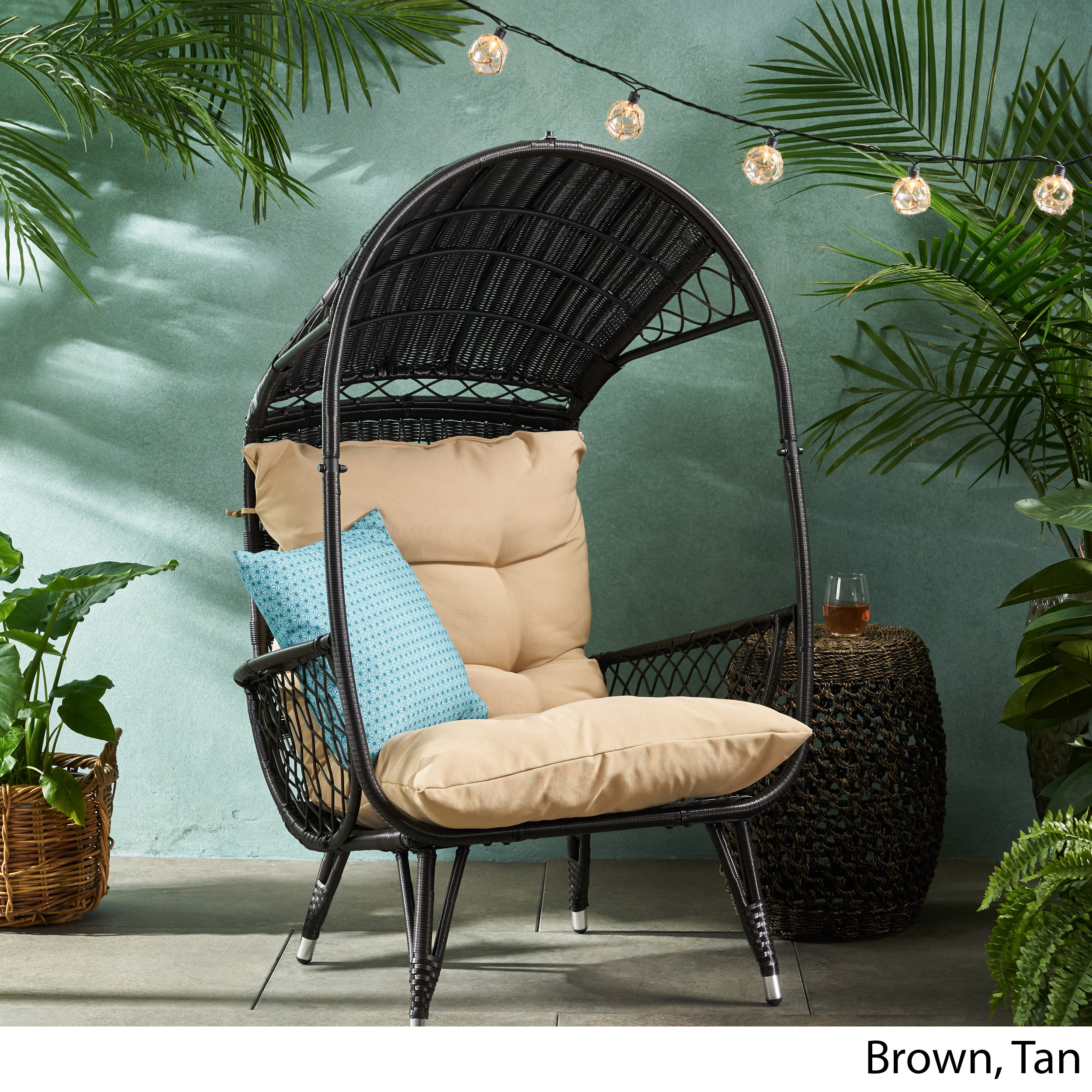 Primo Outdoor Wicker Standing Basket Chair with Cushion eBay