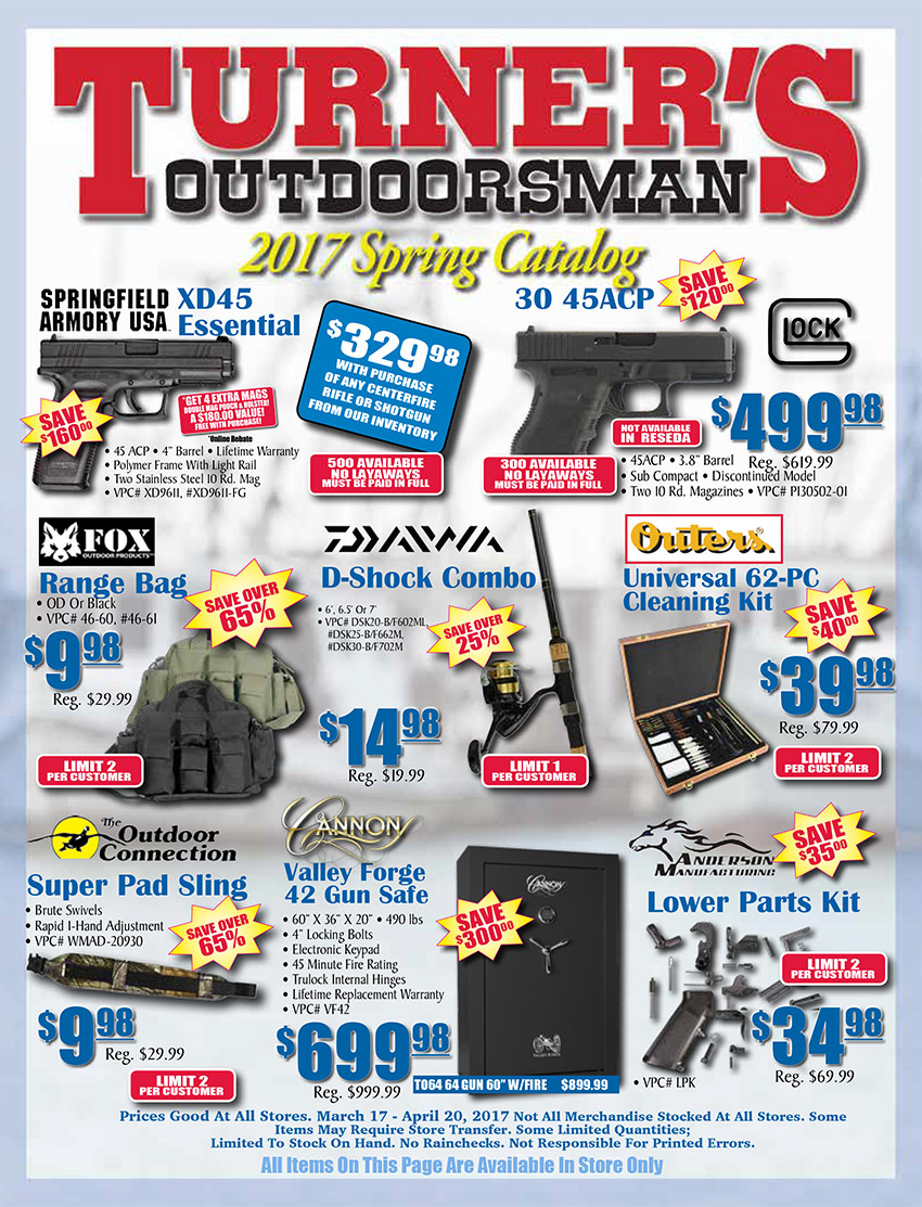 **IGNORE OVER** Turner's Spring 2017 Catalog