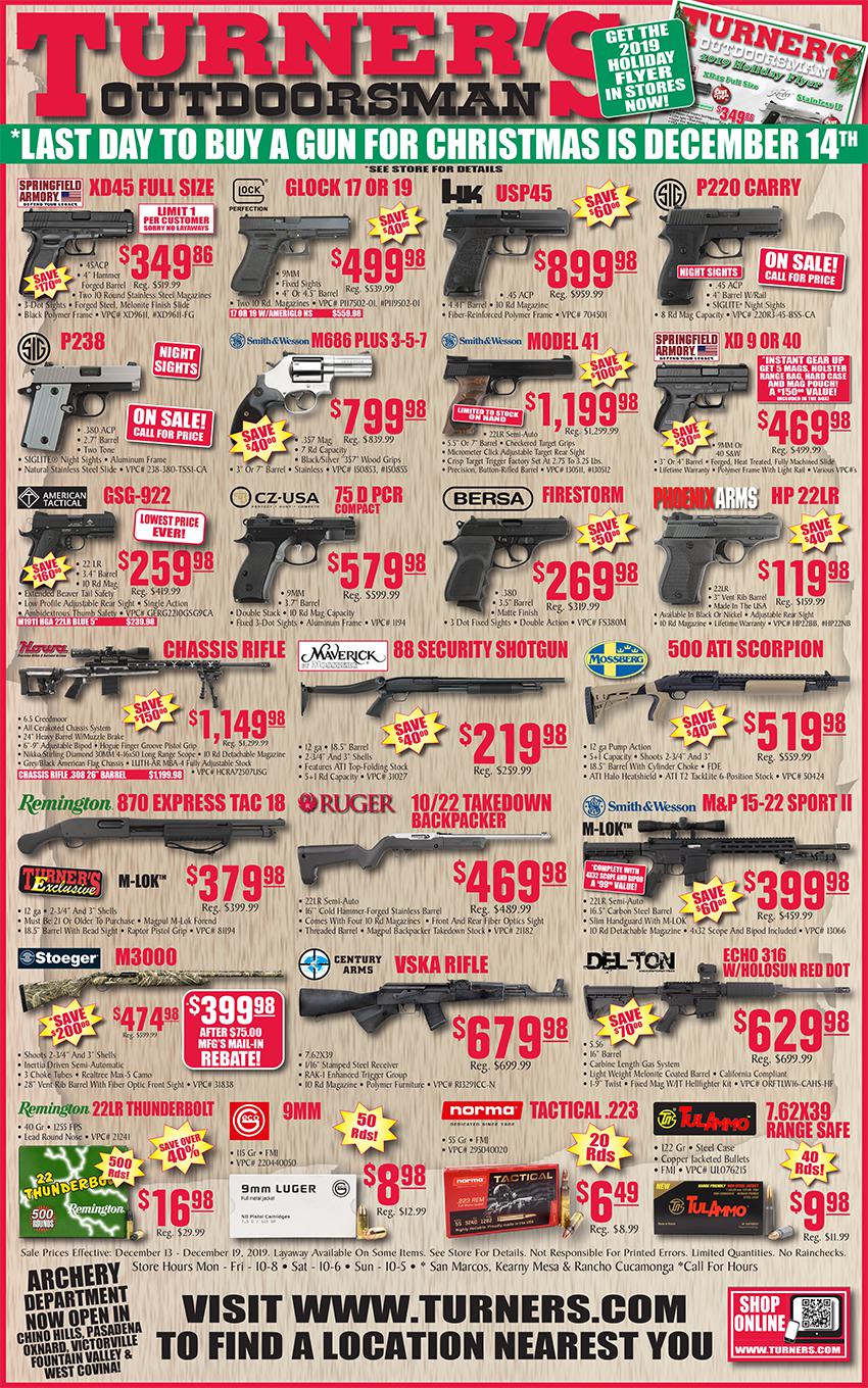 **IGNORE OVER** Turner's Weekly Ad + Last Day to Buy Gun for
