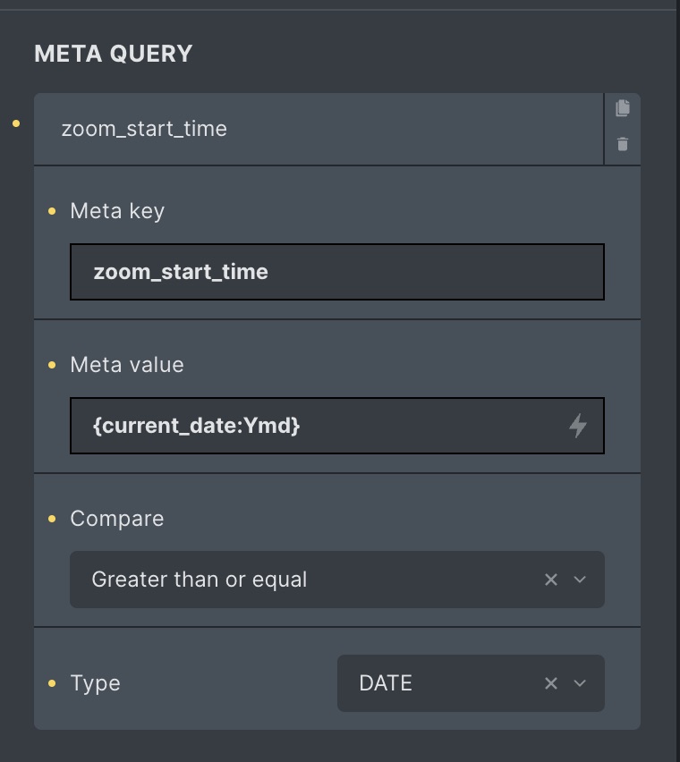 Meta Query for Future Zoom Events