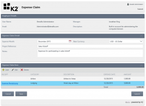 Expense Claim Accelerator Submission