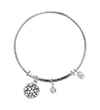 Chrysalis Chrysalis Holiday Snowflake Pendant Charm Expandable Bangle , Silver Rhodium Plated Bracelet