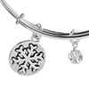 Chrysalis Chrysalis Holiday Snowflake Pendant Charm Expandable Bangle , Silver Rhodium Plated Bracelet