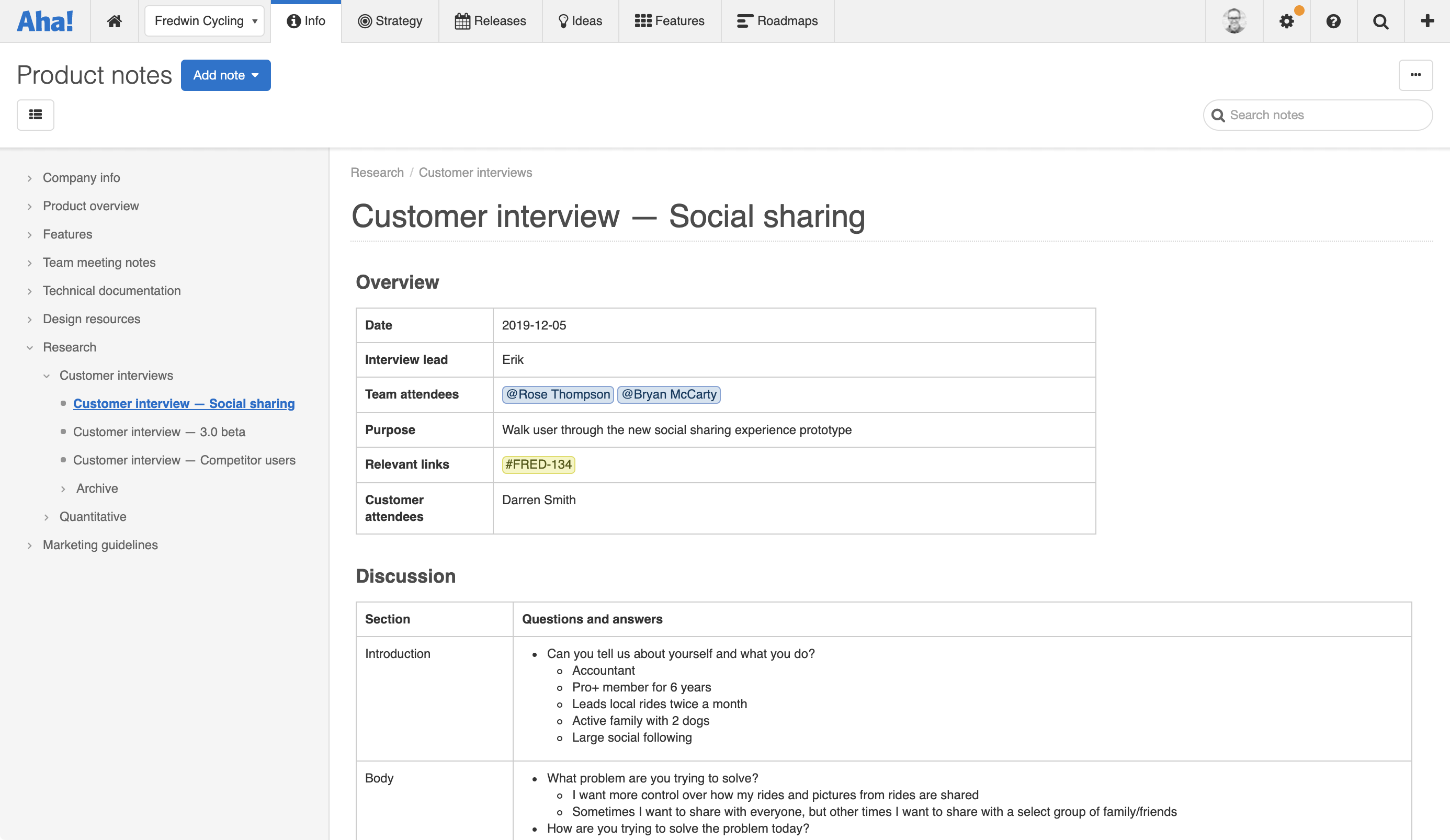 customer interview template