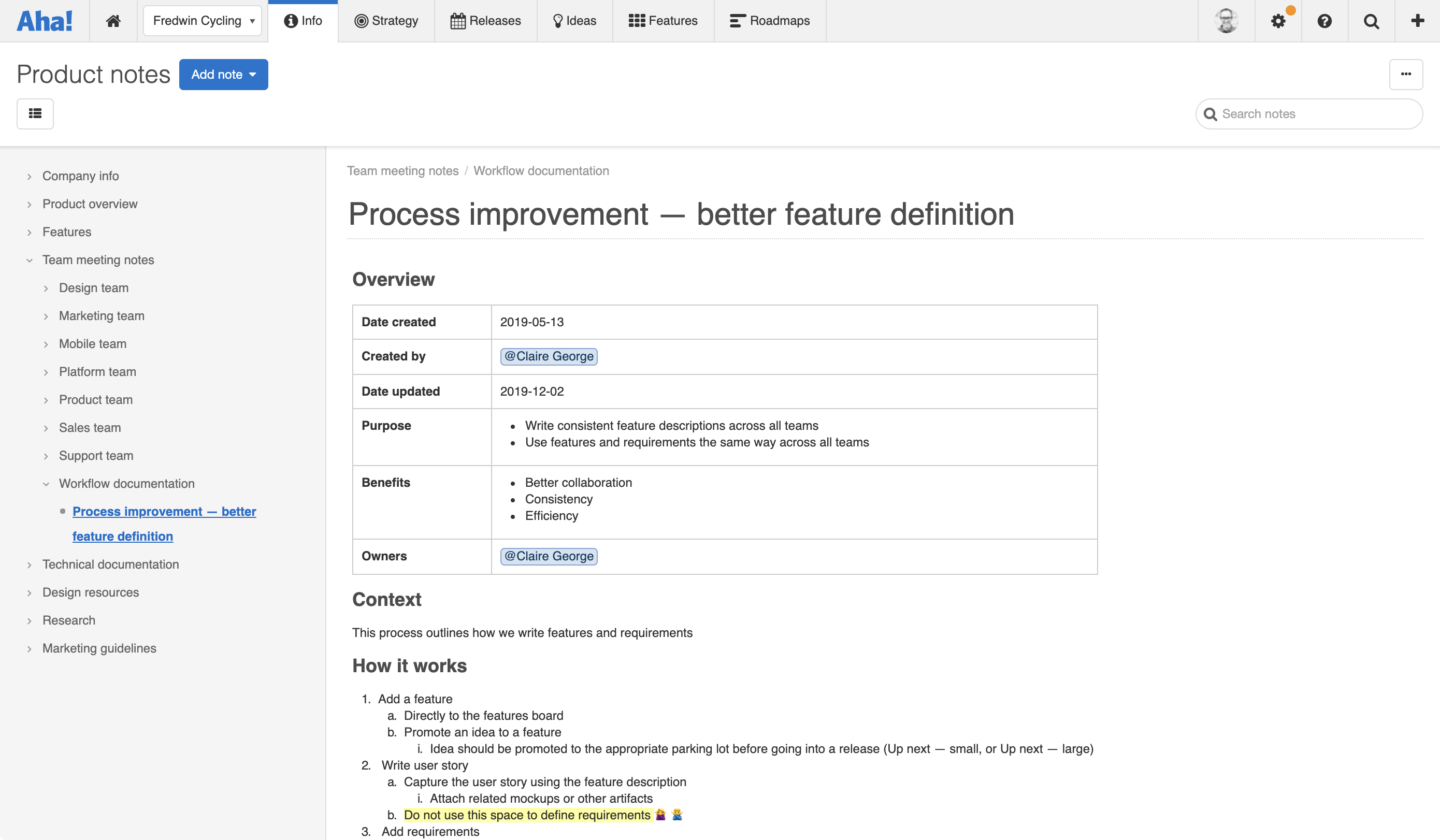 process improvement template
