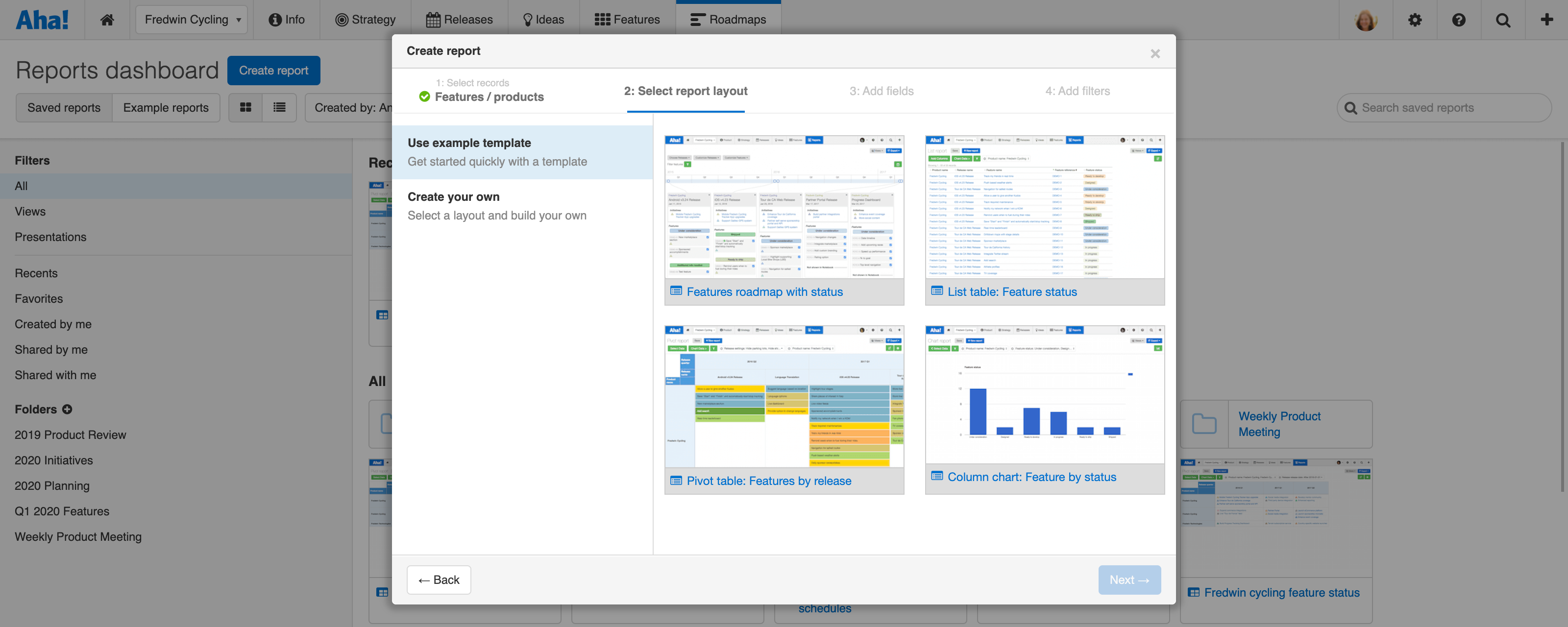 Select example templates to get started quickly.