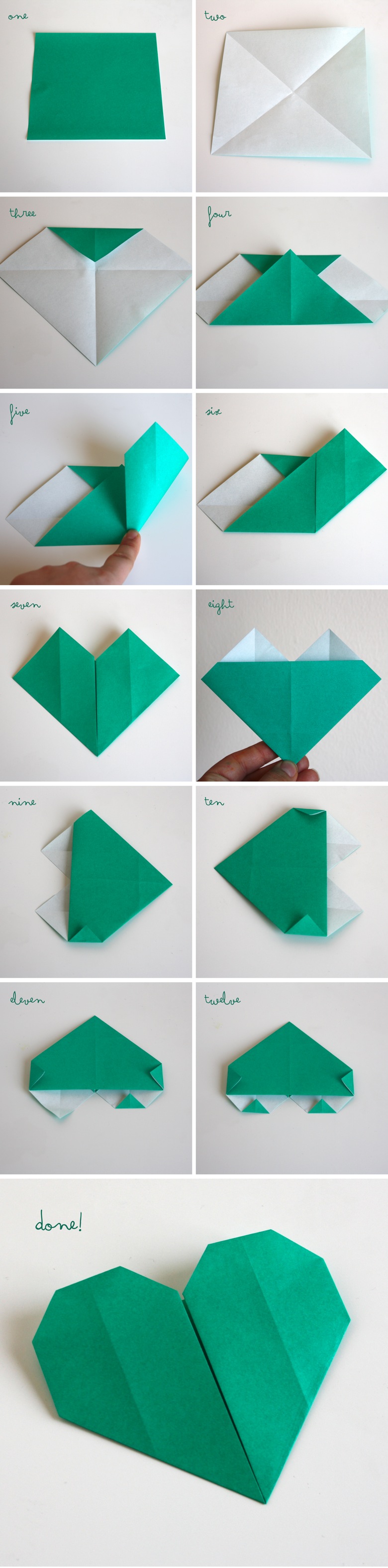 how to make easy origami heart