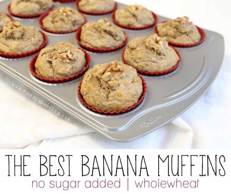 The Best {No Sugar Added} Banana Muffins Mama.Papa.Bubba.