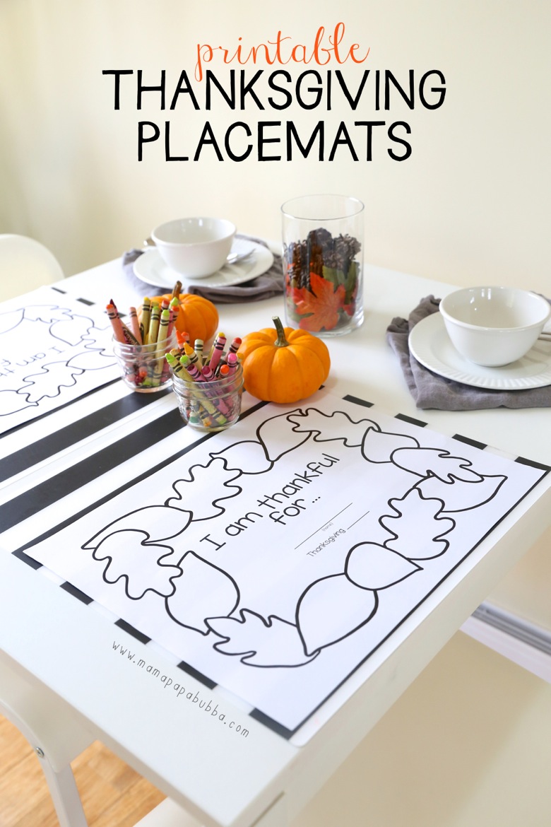 Printable Thanksgiving Placemats Mama Papa Bubba  Printable Thanksgiving Placemats Mama Papa Bubba