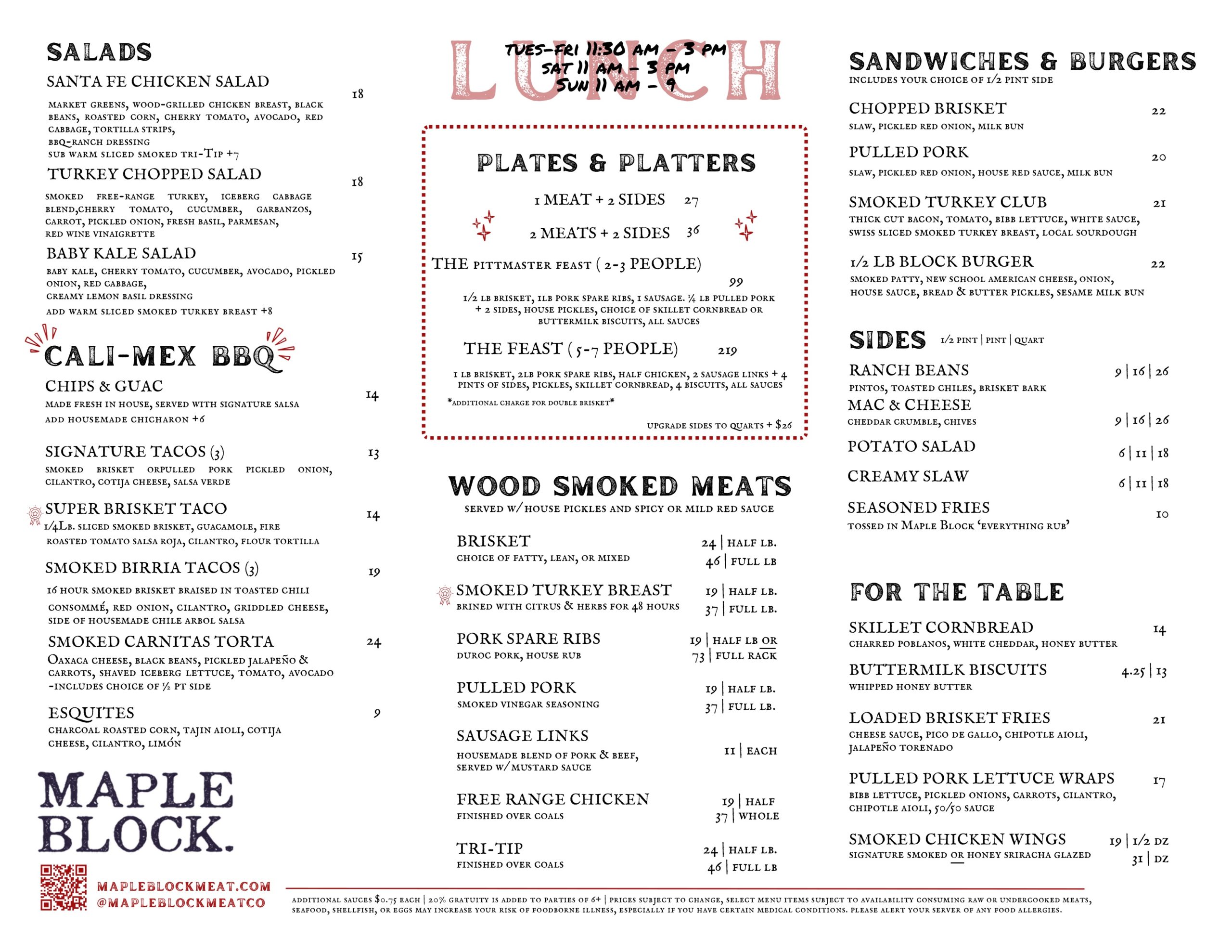 mapleblock menu