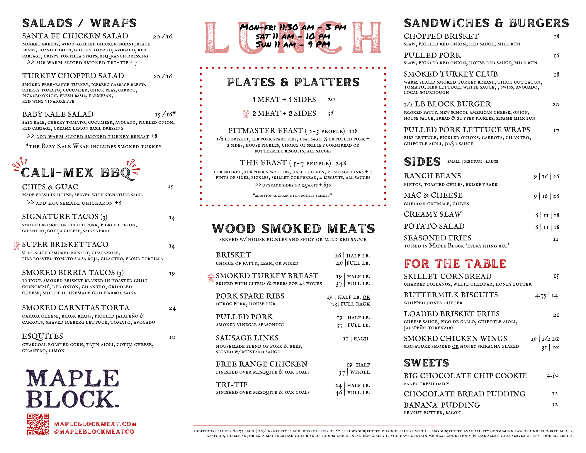 mapleblock menu