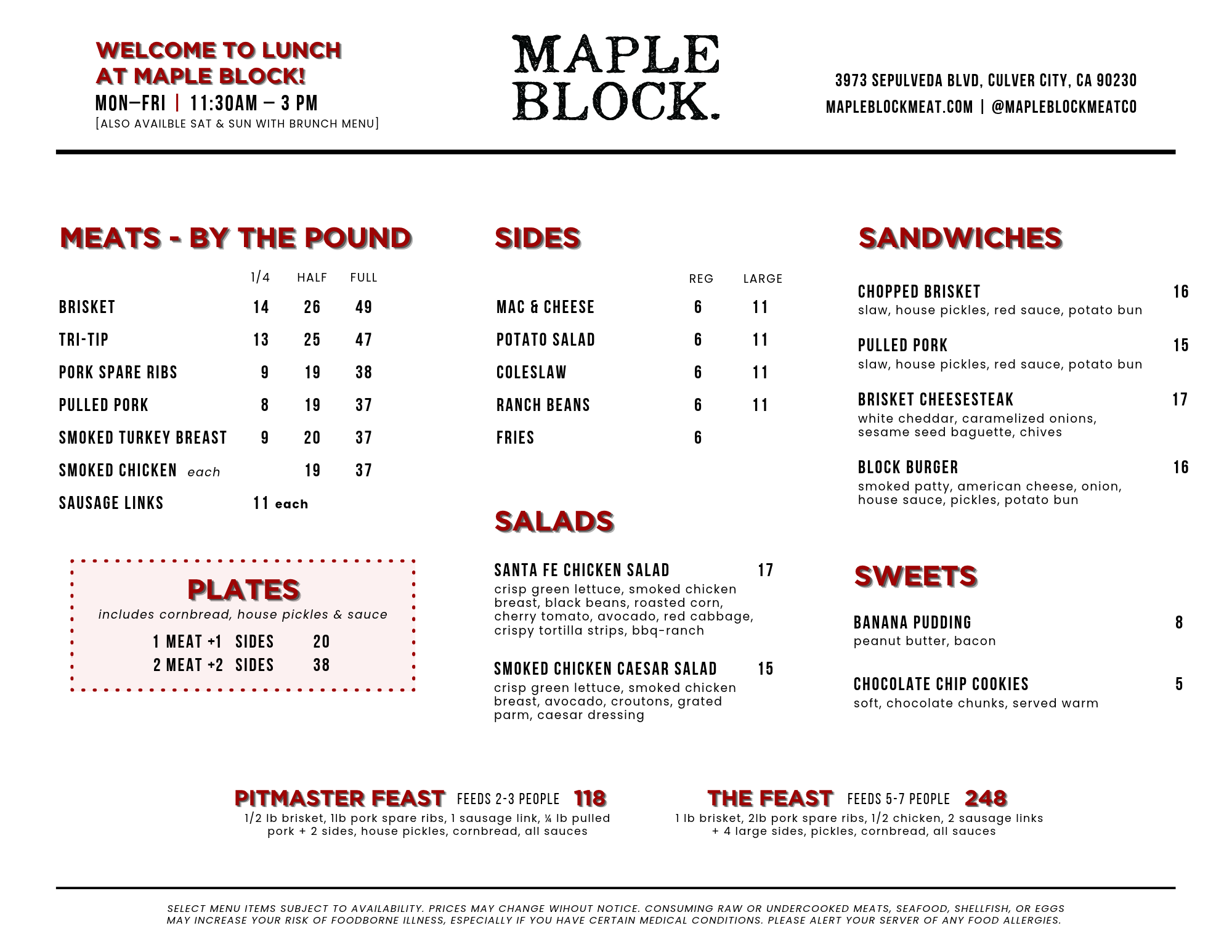 mapleblock menu