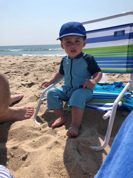 Mason at the beach in Long Island