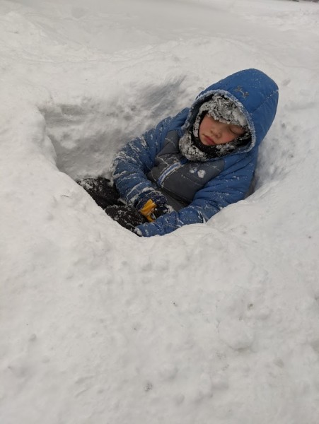 snow seat in giant pile
