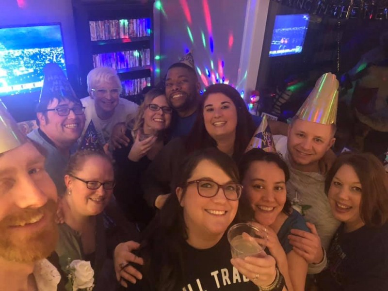 With friends just after midnight January 1, 2020