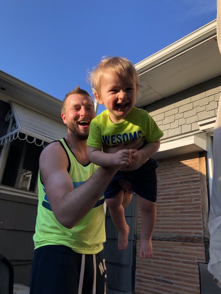 Nothing but laughter with our nephew.