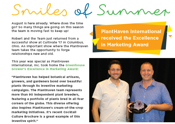 PlantHaven e-Brief Newsletter - August 2017