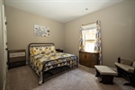 Bedroom overlooks the back yard