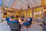 Gather the firepit in the pergola area