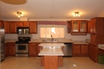Large kitchen with dinette island