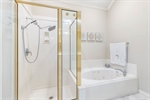 Separate shower and large bathtub