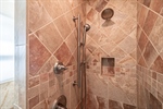 Shower with Shelving and Dual Jetted Sprayers
