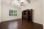 Coffered ceiling in study