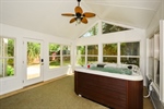 Sunroom with hot tub