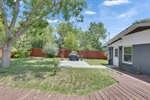 Backyard with View of Deck Walkway and Patio Under Pecan GOOD -3903