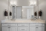 Spacious double vanity with undermount sinks