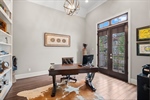 French doors with transoms provide natural light