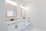 Expansive double vanity.