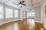 Dining room with coffered ceiling